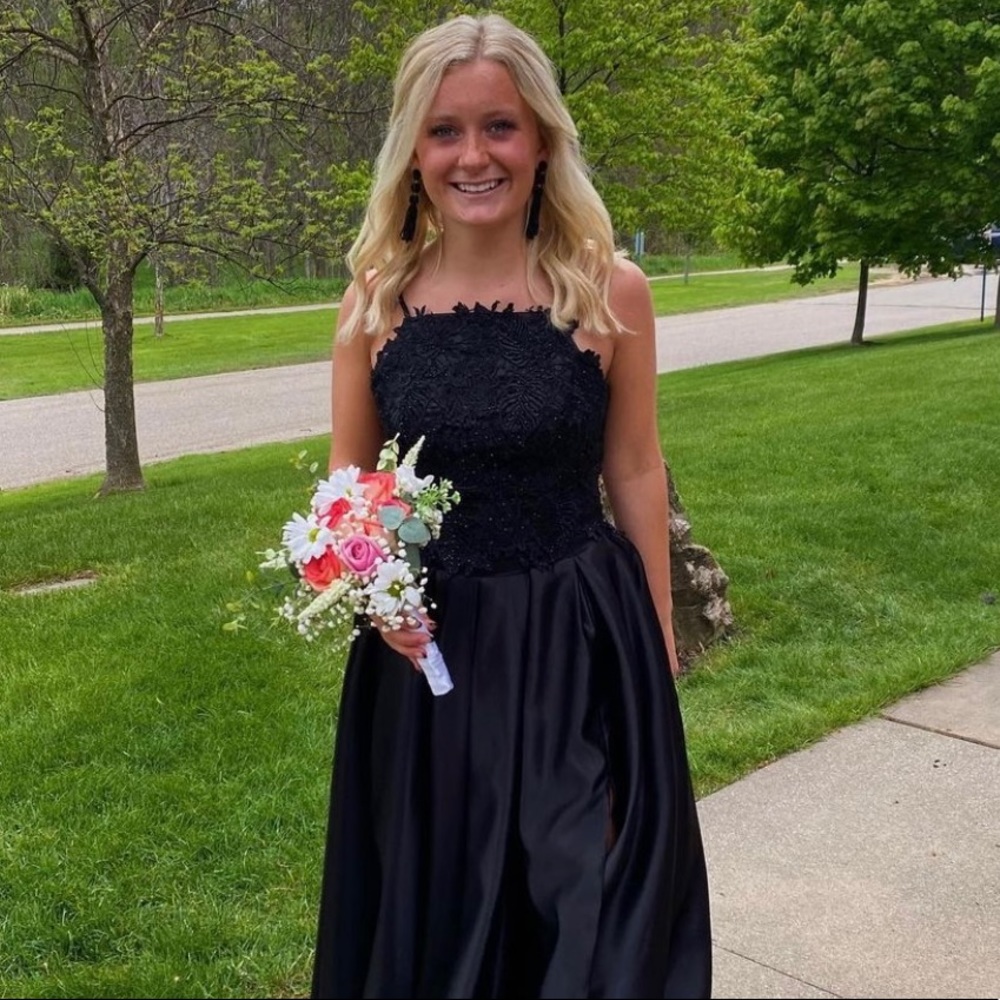 2 Piece Black Prom Dress
